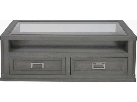 Appellation Rectangular Glass Coffee Table in Gray