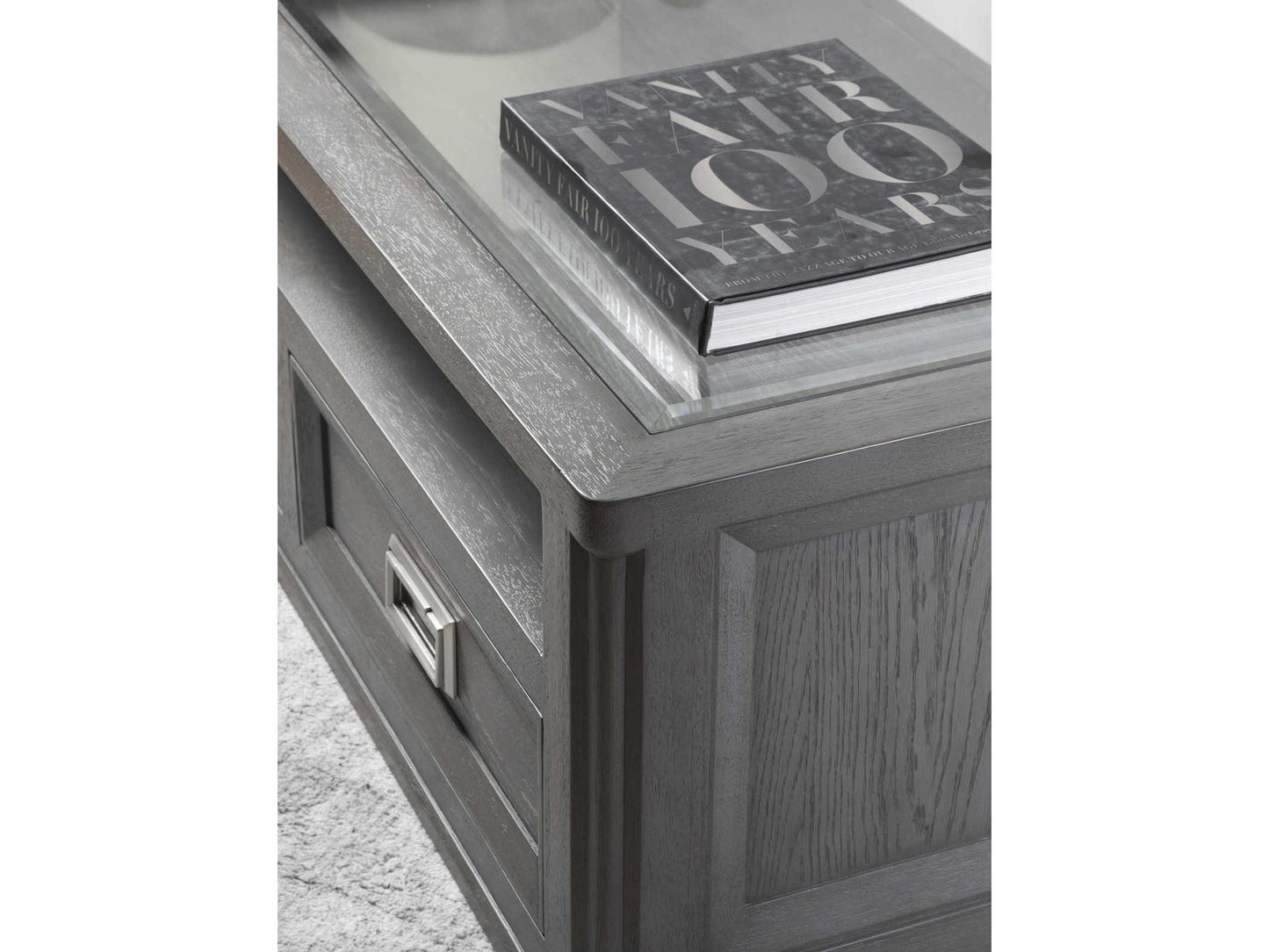 Appellation Rectangular Glass Coffee Table in Gray