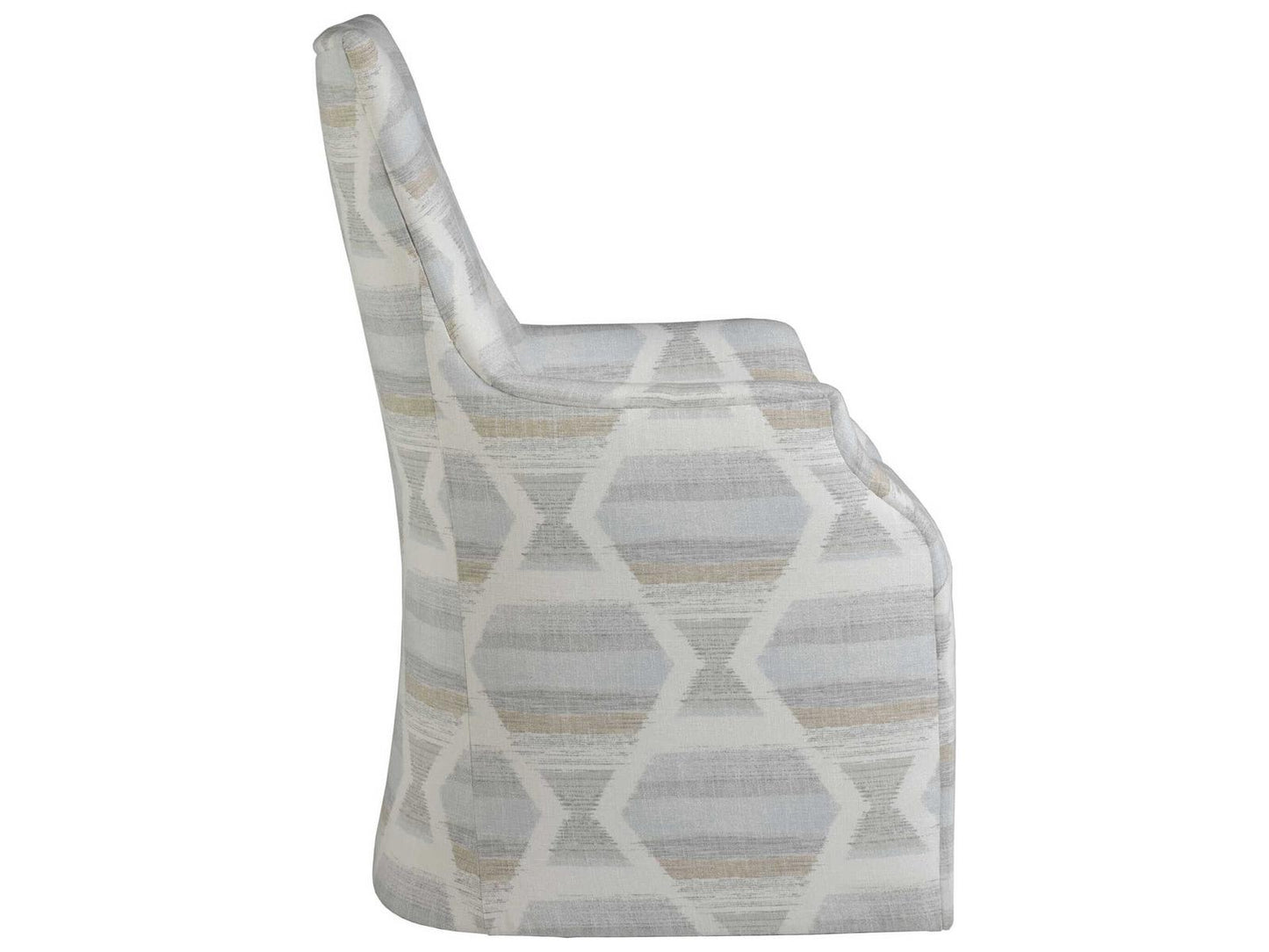 Home Juliet Upholstered Dining Arm Chair with Casters in Wheat Fabric