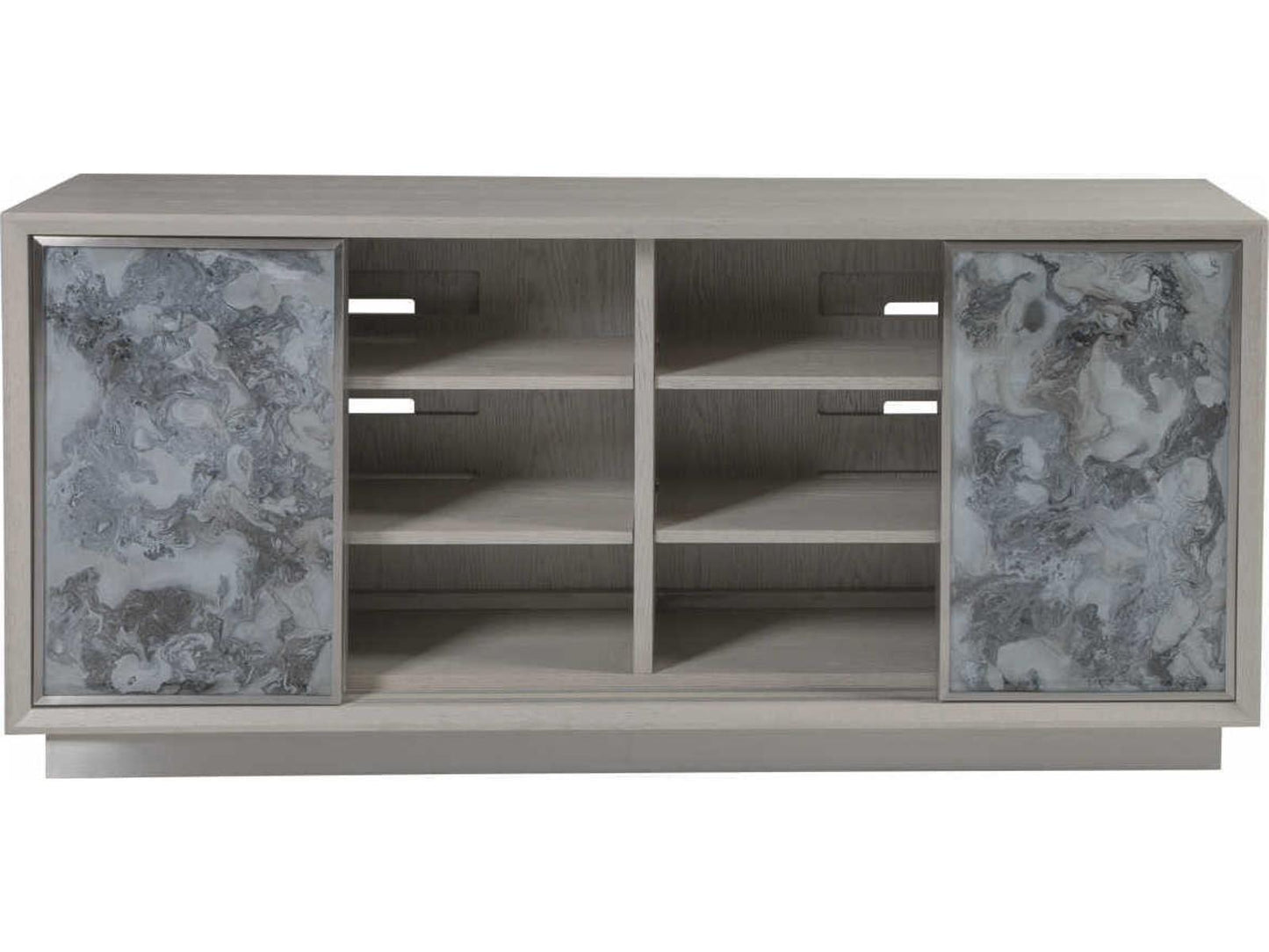 Home Metaphor 68-Inch Sandblasted Oak and Eglomise Media Console