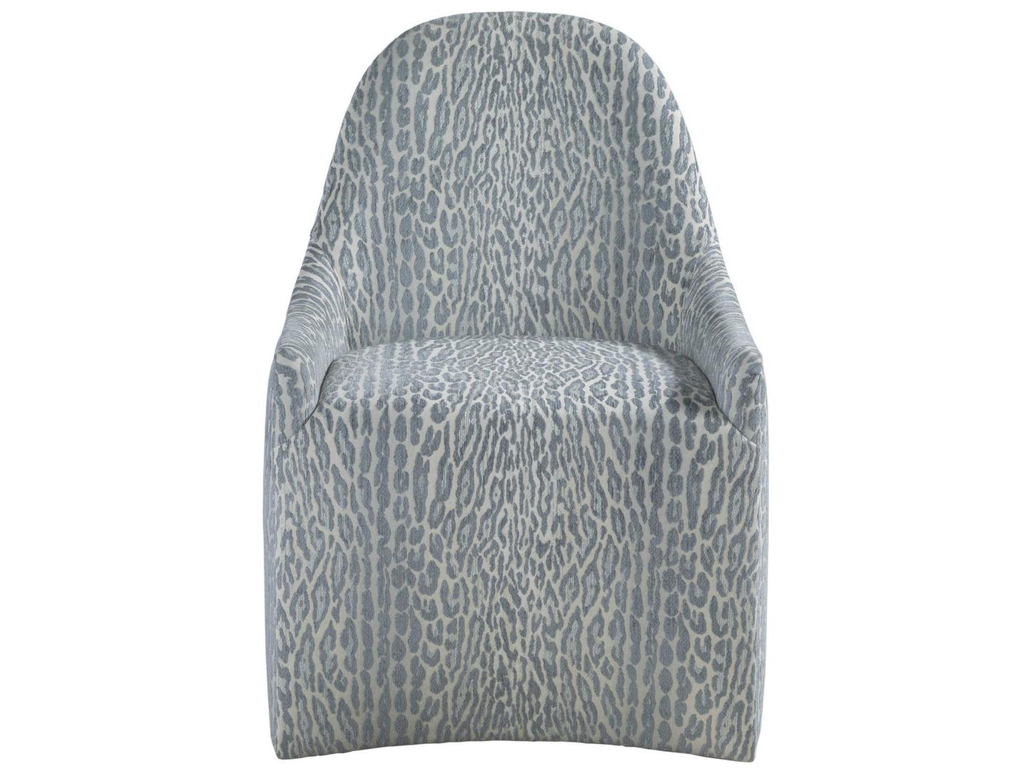 Lily Upholstered Dining Side Chair with Casters in Misty Gray