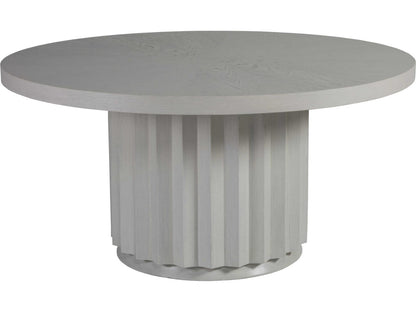 Home Sarto Round 60-Inch Dining Table in Sandblasted Cerused White Grey