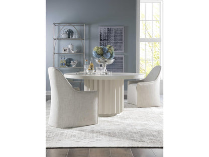 Home Sarto Round 60-Inch Dining Table in Sandblasted Cerused White Grey