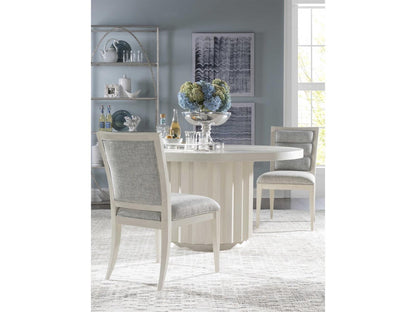 Home Sarto Round 60-Inch Dining Table in Sandblasted Cerused White Grey