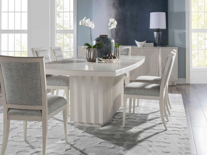 Signature Designs Sarto Extendable Rectangular Dining Table in Cerused White Grey