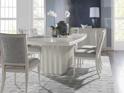 Signature Designs Sarto Extendable Rectangular Dining Table in Cerused White Grey