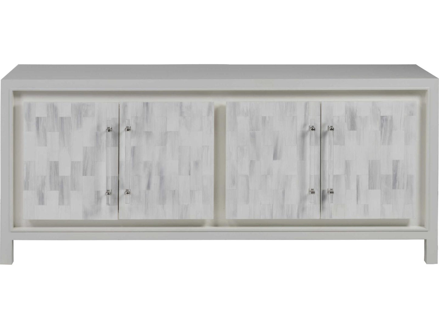 Home Elation White Media Console Table Faux Horn Resin