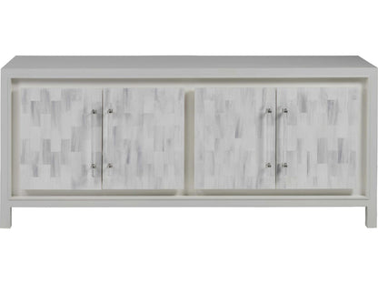Home Elation White Media Console Table Faux Horn Resin