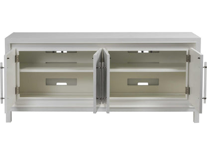 Home Elation White Media Console Table Faux Horn Resin
