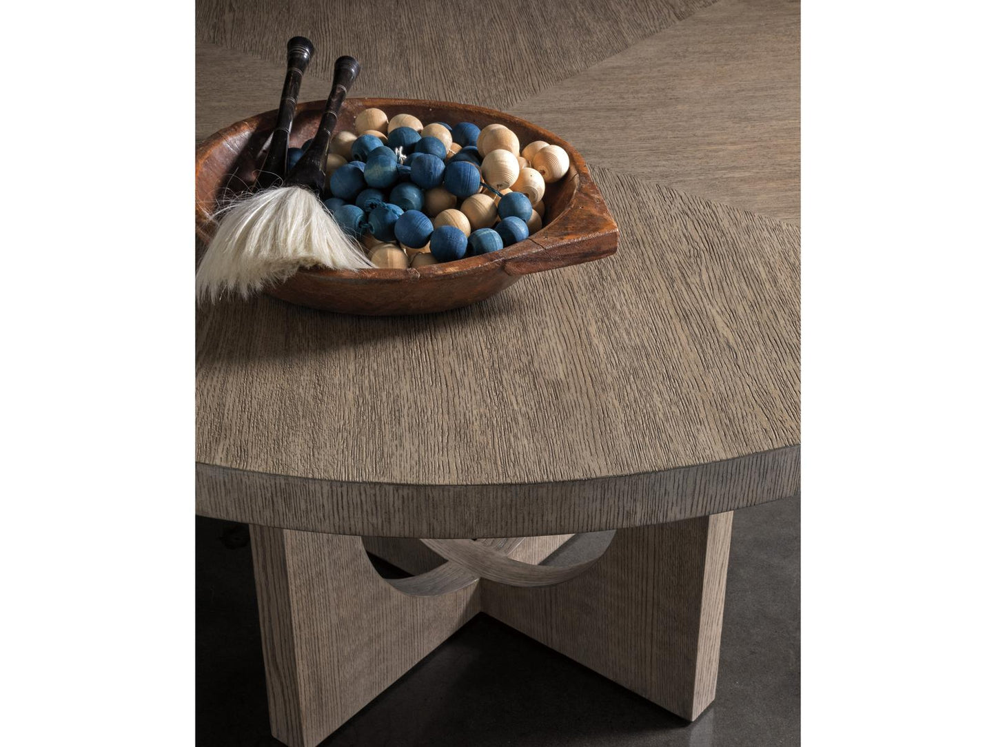 Home Signature Designs Apostrophe Round Dining Table Cappuccino Gray Oak