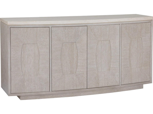 Home Mar Monte 4-Door Buffet in Champagne Taupe White Oak with Marble Top