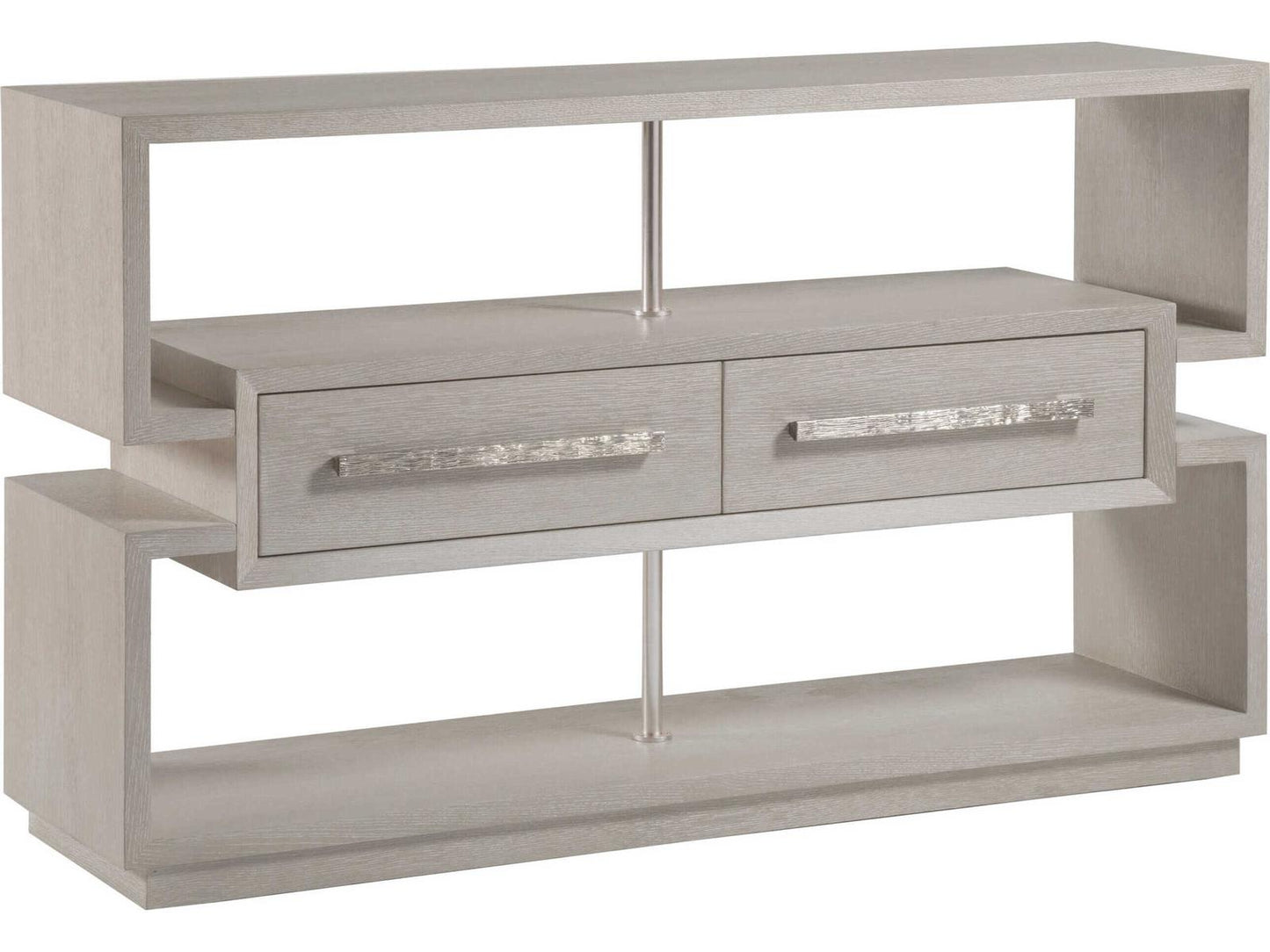 Home Mar Monte Open Console Table with Oak Veneers in Champagne Taupe