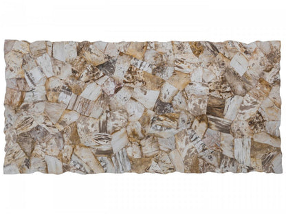 Home Mar Monte Caldera Rectangular Dining Table in Silver with Petrified Wood Top