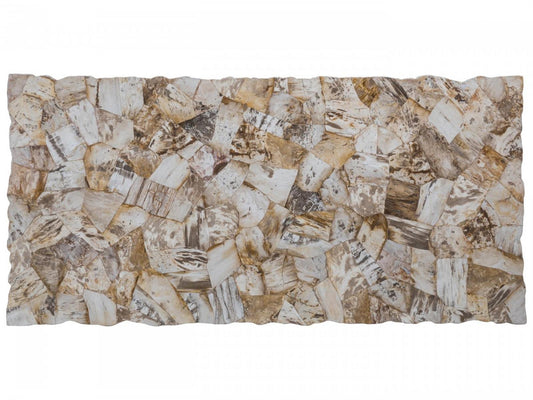 Home Mar Monte Caldera Rectangular Dining Table in Silver with Petrified Wood Top