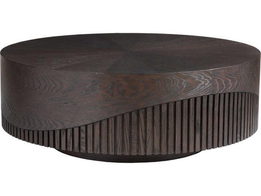 Home Signature Designs Nightfall Round Cocktail Table in Rich Mocha Brown