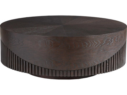 Home Signature Designs Nightfall Round Cocktail Table in Rich Mocha Brown
