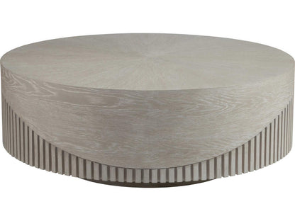 Home Daybreak Round Cocktail Table in Light Taupe with Ivory Ceruse