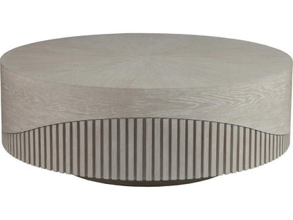 Home Daybreak Round Cocktail Table in Light Taupe with Ivory Ceruse