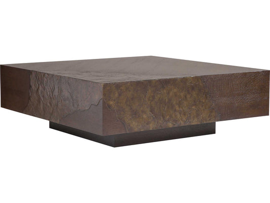 Home Contango Square Wood Cocktail Table in Rich Brown