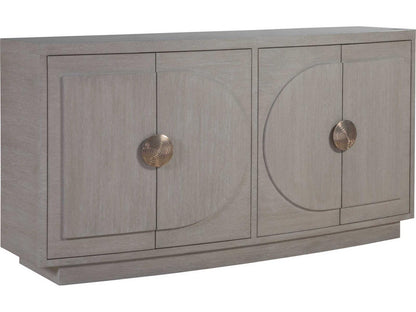 Home Solimar 68-Inch White Oak Sideboard with Champagne Accents