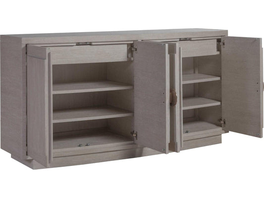 Home Solimar 68-Inch White Oak Sideboard with Champagne Accents
