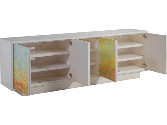 Home Aurora Signature Designs Hand-Painted Media Console in Ivory