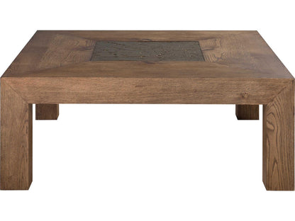 Home Barnaby Square Coffee Table in Iridescent Oak and Champagne Bronze