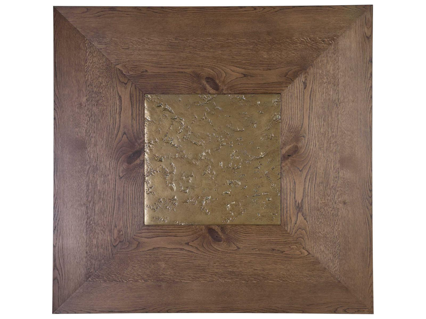Home Barnaby Square Coffee Table in Iridescent Oak and Champagne Bronze