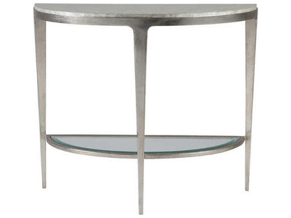 Home Gravitas Console Table with Capiz Shell Top and Champagne Foil Iron Base