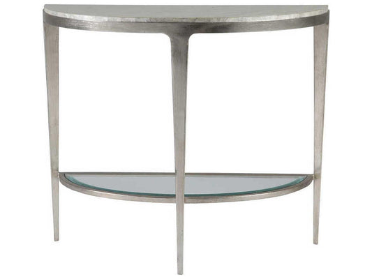 Home Gravitas Console Table with Capiz Shell Top and Champagne Foil Iron Base