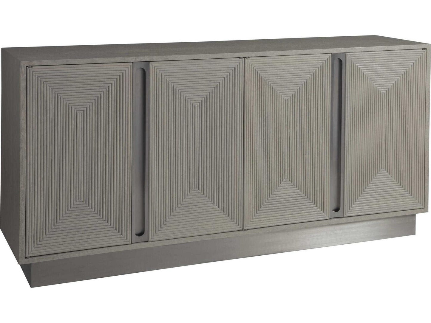 Home Gradient Media Console Buffet in White Grey Oak