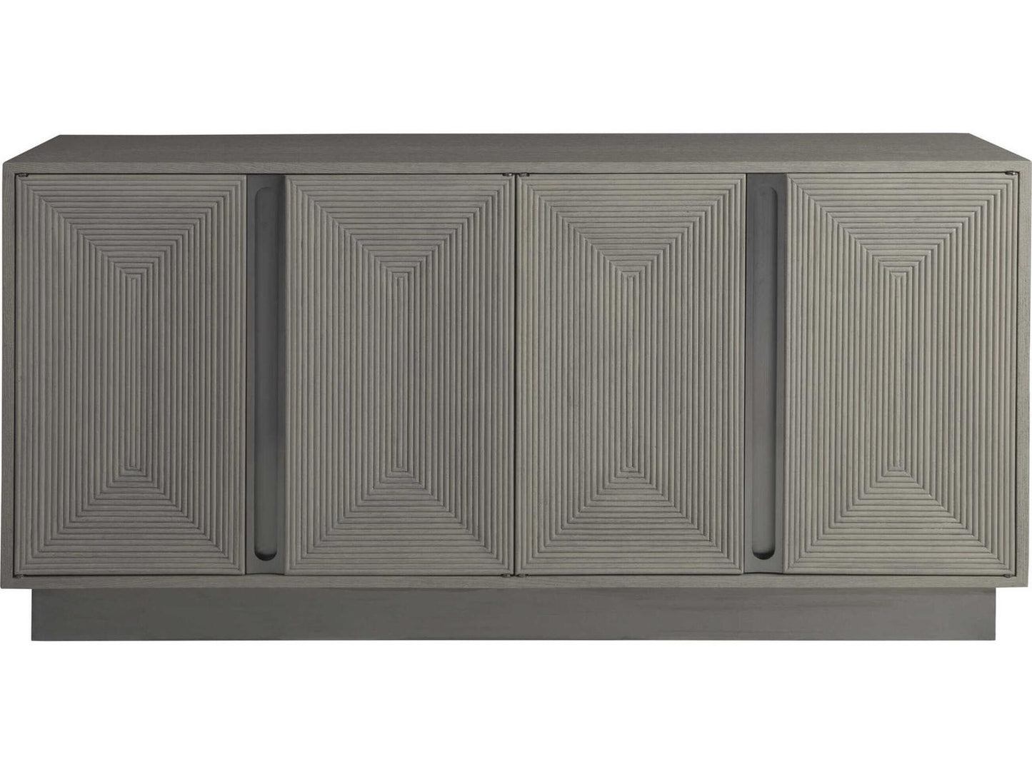 Home Gradient Media Console Buffet in White Grey Oak
