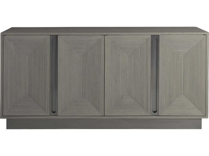 Home Gradient Media Console Buffet in White Grey Oak