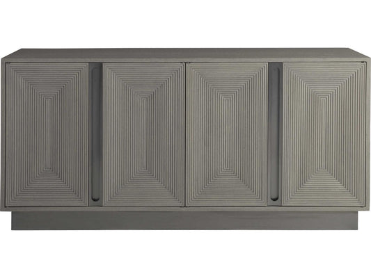 Home Gradient Media Console Buffet in White Grey Oak