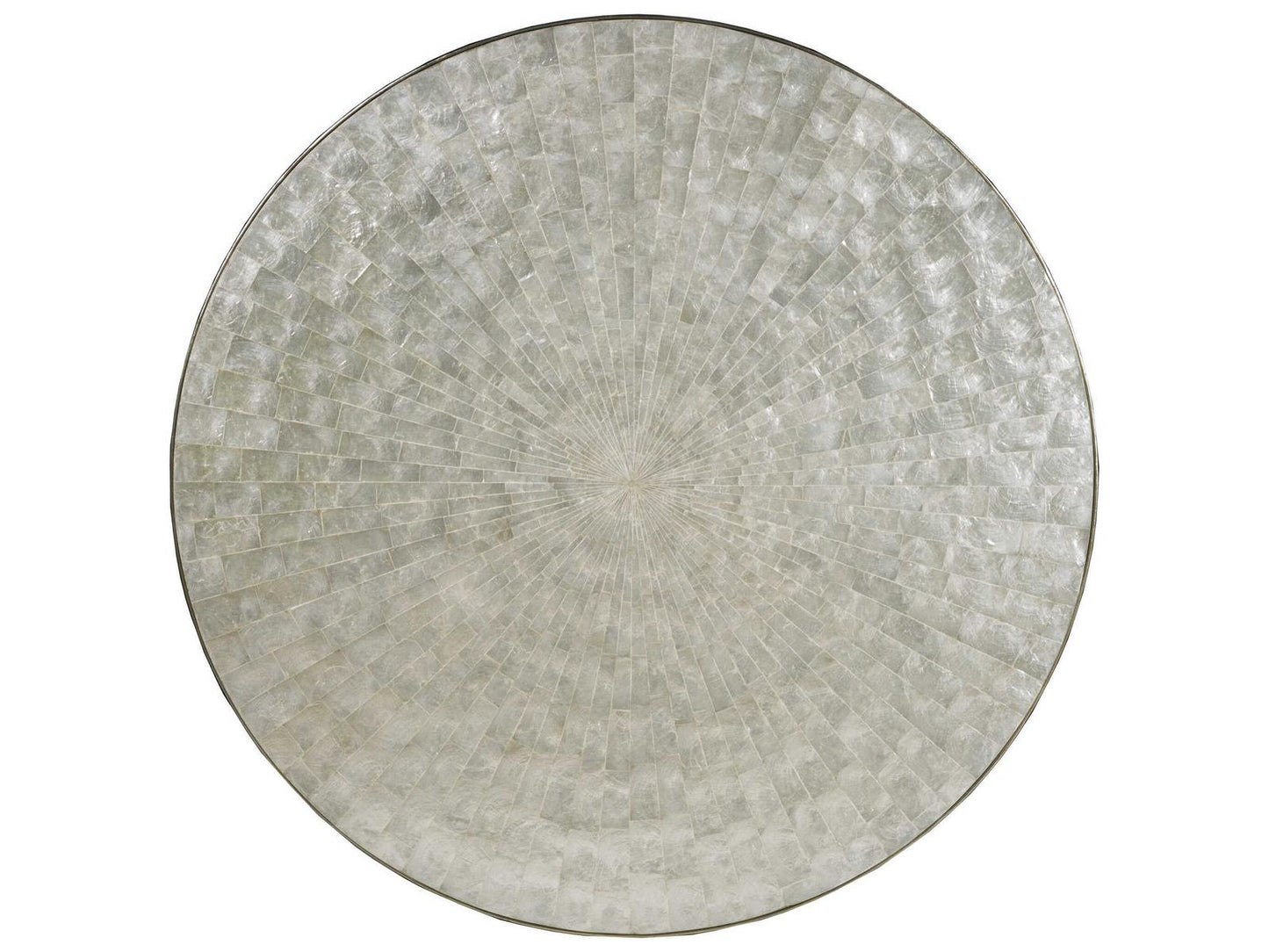 Home Capiz Round Dining Table in Champagne Silver Foil
