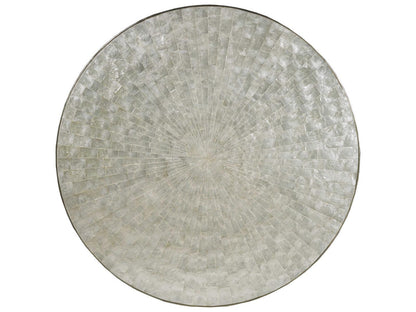 Home Capiz Round Dining Table in Champagne Silver Foil