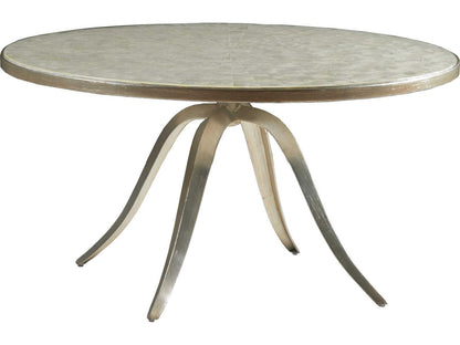 Home Signature Designs Round Coffee Table Capiz Shell Champagne Silver Foil