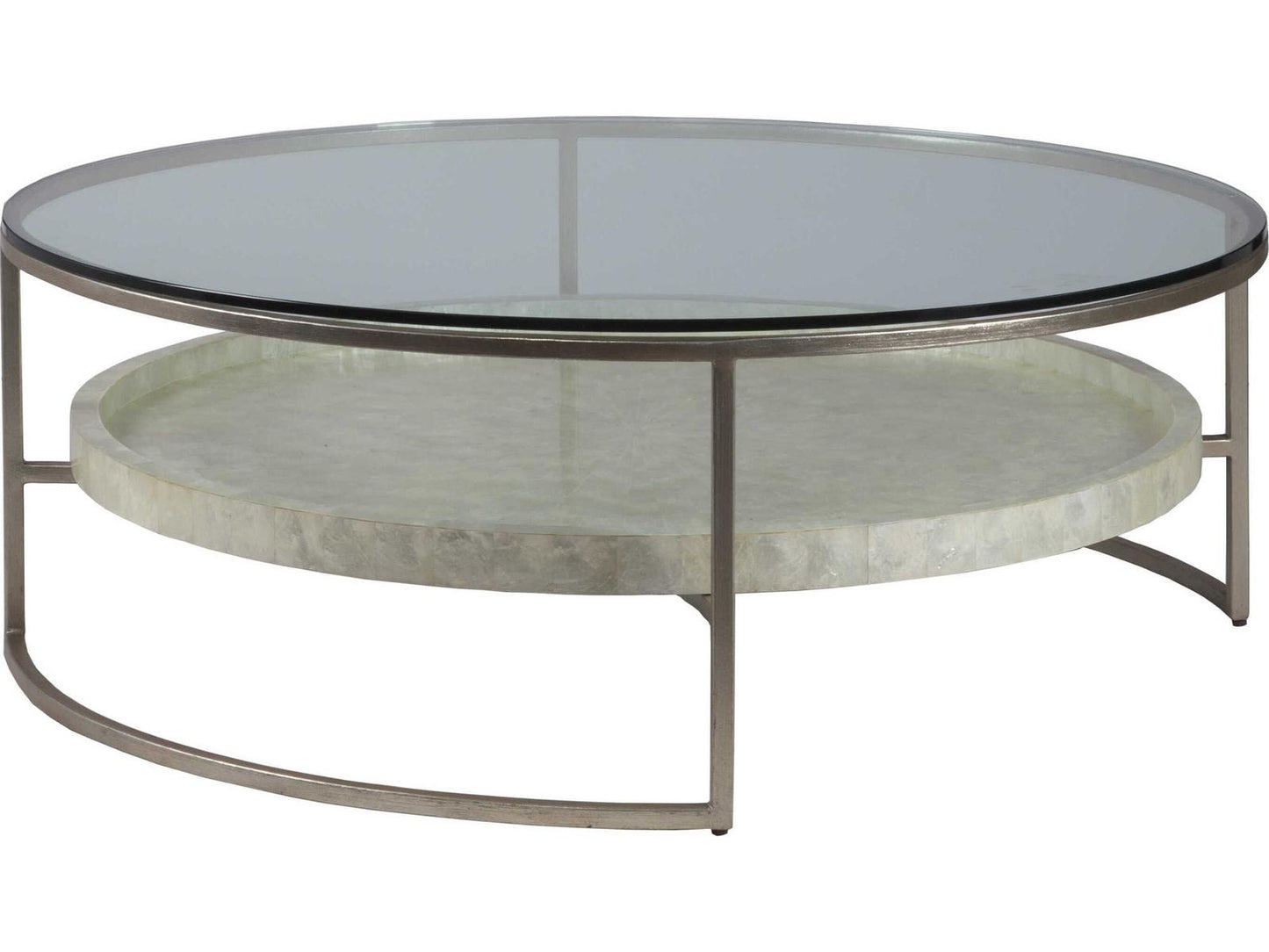 Home Cumulus Capiz Large Round Coffee Table Champagne Foil