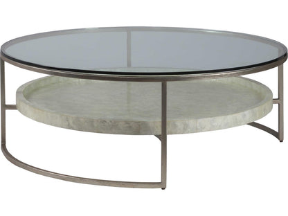 Home Cumulus Capiz Large Round Coffee Table Champagne Foil