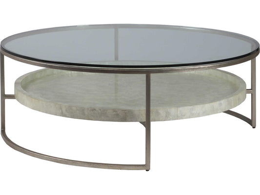 Home Cumulus Capiz Large Round Coffee Table Champagne Foil