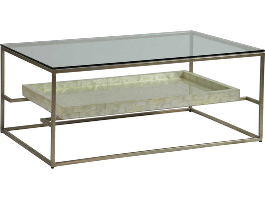 Home Signature Designs Cumulus Capiz Rectangular Cocktail Table Champagne