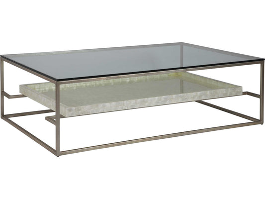 Home Cumulus Capiz Large Rectangular Coffee Table in Champagne
