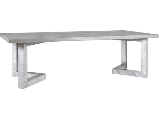 Home Heller Gray Rectangular Dining Table with Mahogany Top