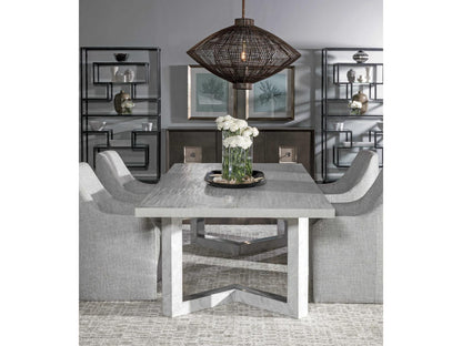 Home Heller Gray Rectangular Dining Table with Mahogany Top