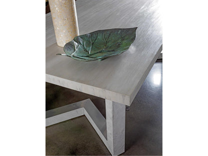 Home Heller Gray Rectangular Dining Table with Mahogany Top