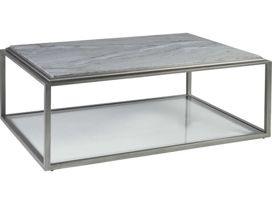 Home Treville Rectangular Cocktail Table in Antiqued Silver Leaf