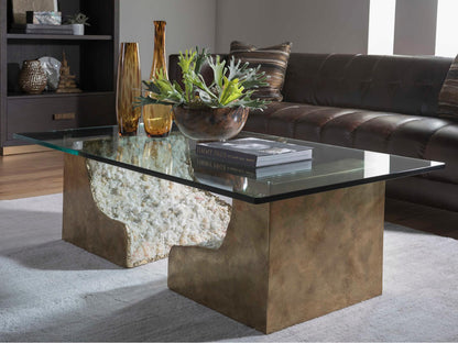 Apricity Rectangular Glass Bronze Coffee Table