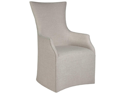 Home Juliet Upholstered Dining Arm Chair with Casters in Wheat Fabric