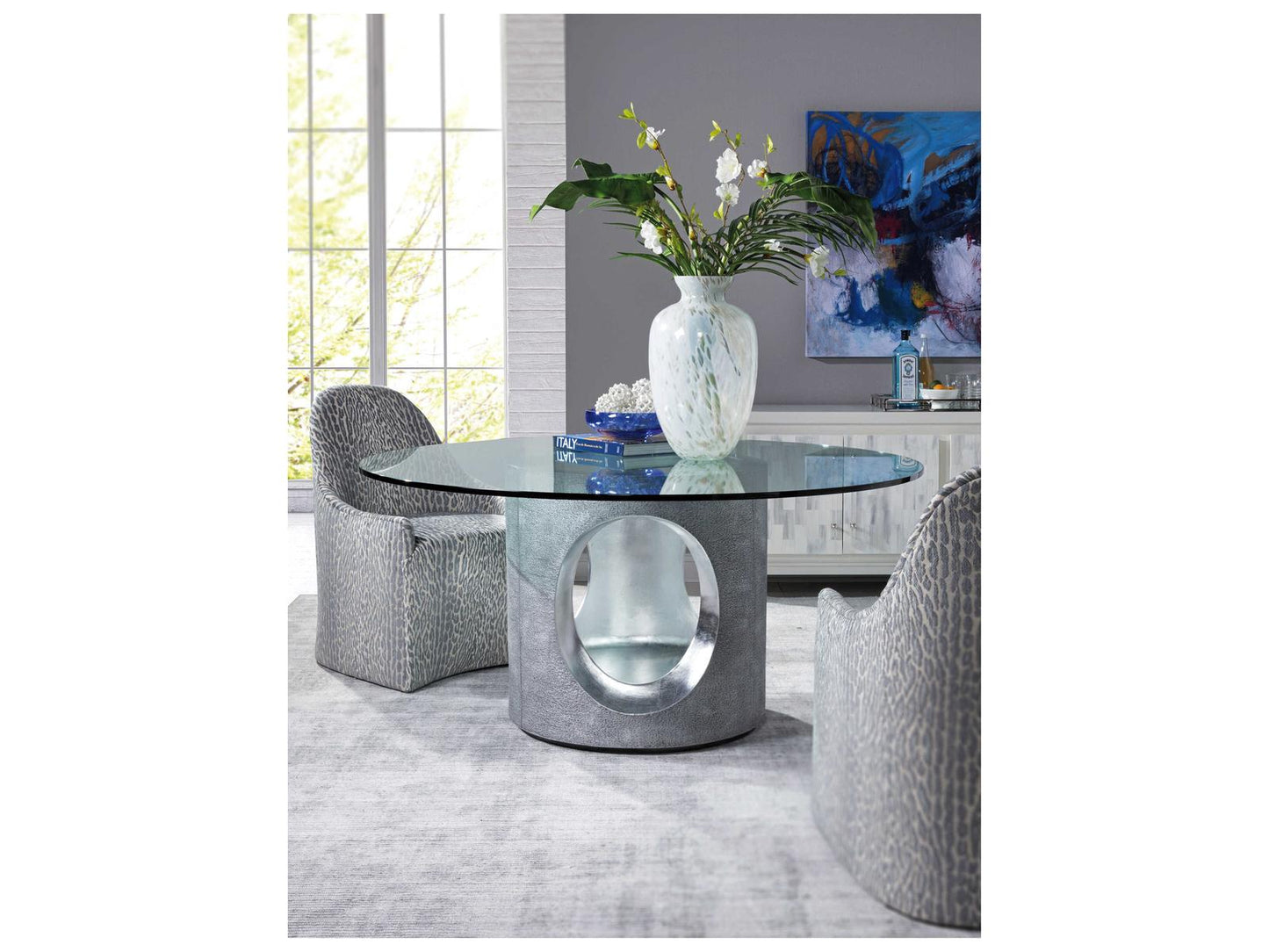 Signature Designs Lily Gray Upholstered Arm Dining Chair