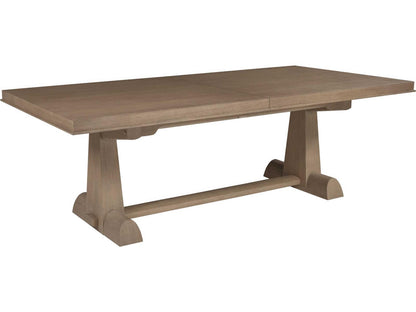 Home Simpatico Rectangular Extension Dining Table in Wire Brushed White Oak